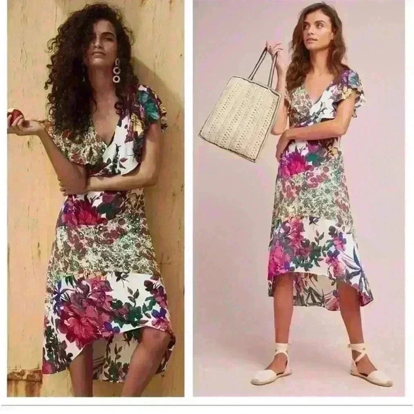 Tracy Reese Anthropologie floral faux wrap dress - Picture 4 of 7